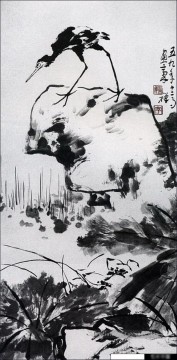 Li kuchan oiseau sur rocher traditionnelle chinoise Peinture à l'huile